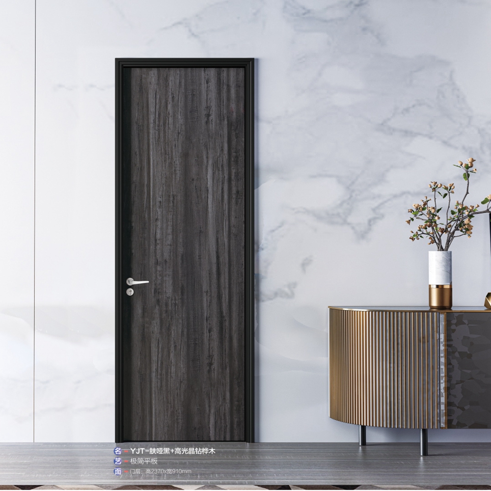 2021伊佳特木門YJT-膚啞黑+高光晶鉆樺木
